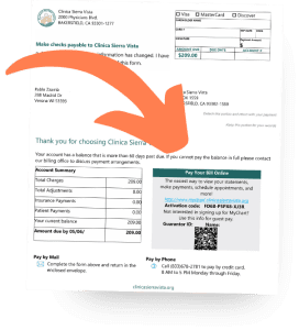 Image of CSV bill highlighting the QR code.